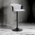 Liz 24-33 Inch Adjustable Height Swivel Barstool Chair, Light Gray Fabric