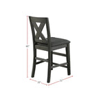 Chaises hautes de comptoir avec dossier en X, gris foncé