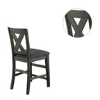Chaises hautes de comptoir avec dossier en X, gris foncé