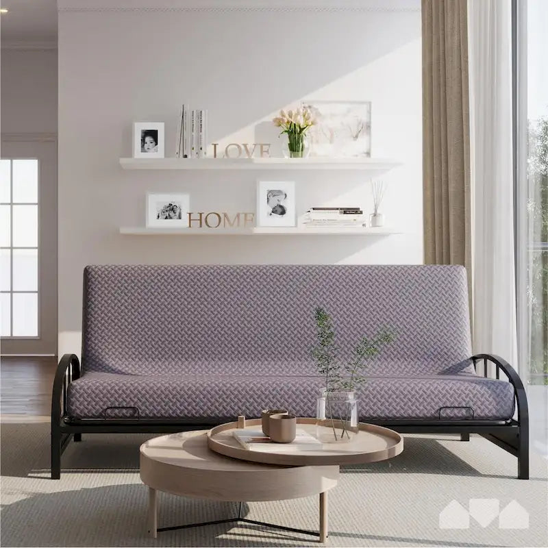 Matelas futon en mousse à mémoire de forme – Gris, taille double | Matelas de canapé-lit