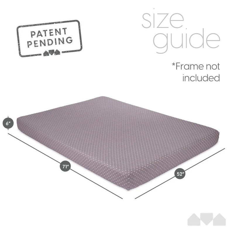 Matelas futon en mousse à mémoire de forme – Gris, taille double | Matelas de canapé-lit