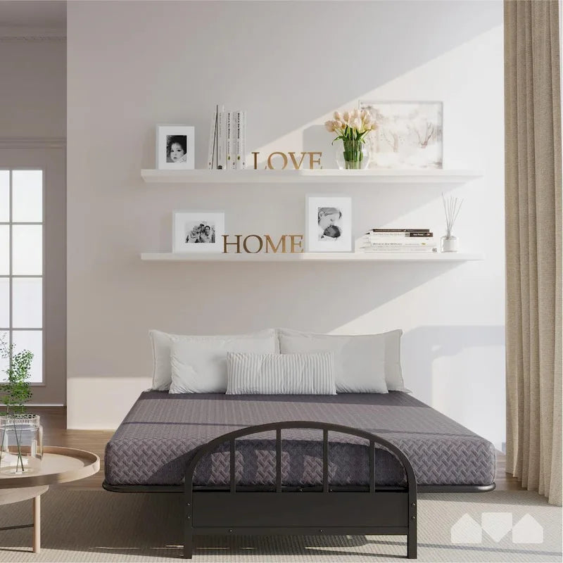 Matelas futon en mousse à mémoire de forme – Gris, taille double | Matelas de canapé-lit