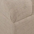 Banc de rangement capitonné en tissu Muir Tan – Pouf de salon