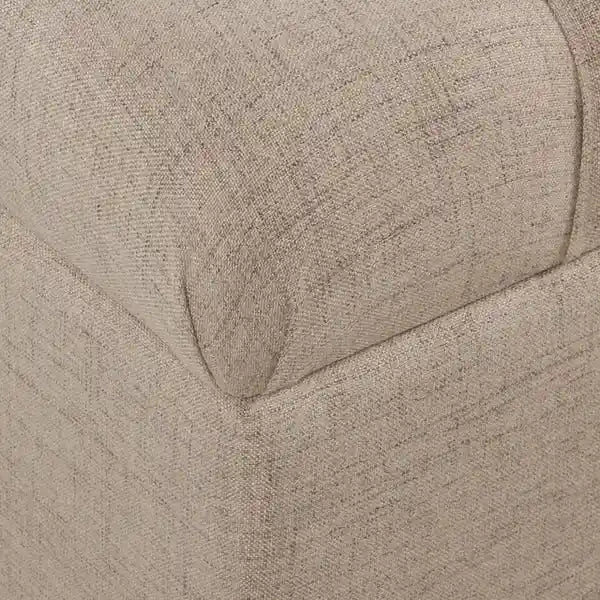 Banc de rangement capitonné en tissu Muir Tan – Pouf de salon