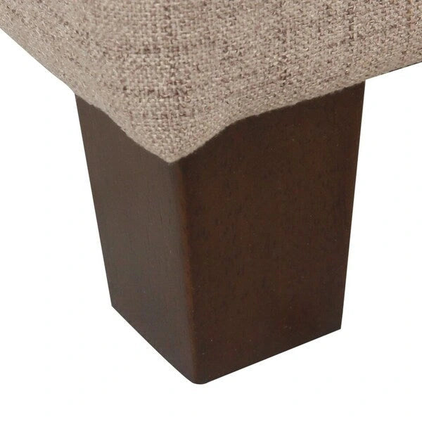 Banc de rangement capitonné en tissu Muir Tan – Pouf de salon