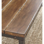 Console style industriel rustique – Plateau en pin vieilli et piètement en fer, 122x46x76 cm