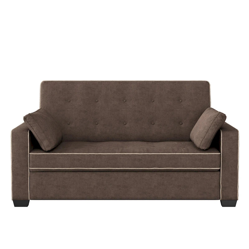 Canapé-lit convertible Queen – Futon multi-positions avec coussins capitonnés