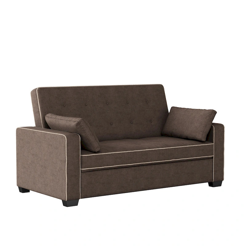 Canapé-lit convertible Queen – Futon multi-positions avec coussins capitonnés