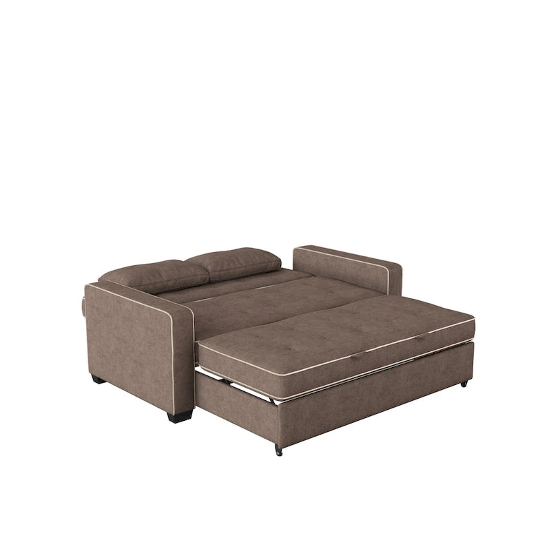 Canapé-lit convertible Queen – Futon multi-positions avec coussins capitonnés