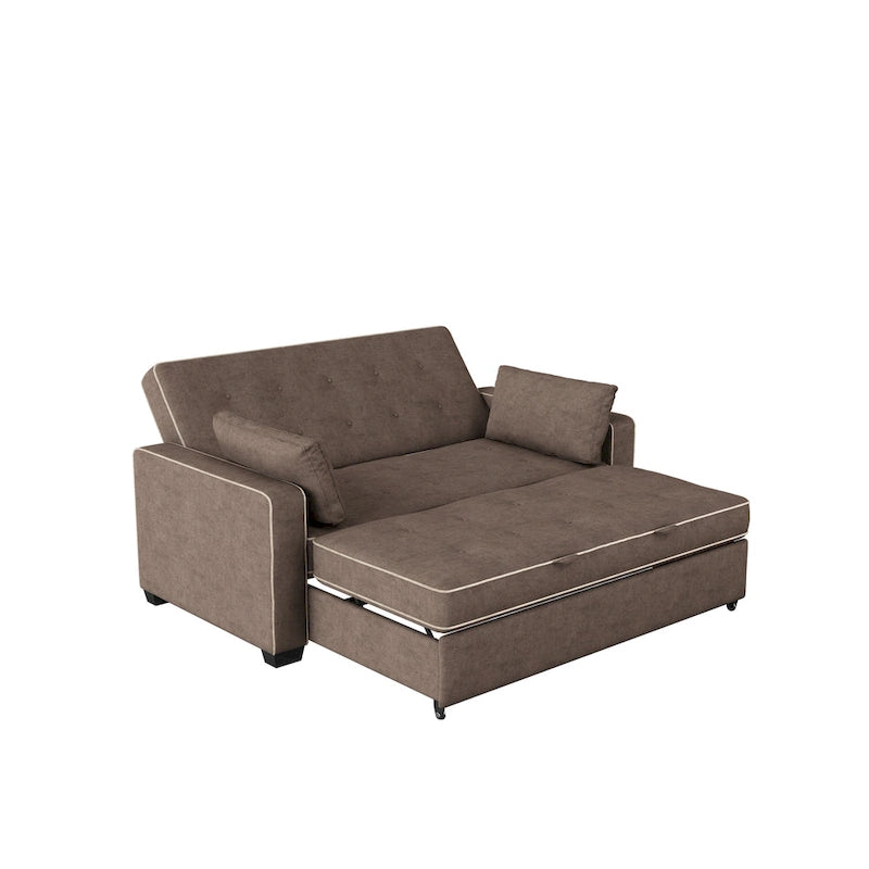 Canapé-lit convertible Queen – Futon multi-positions avec coussins capitonnés
