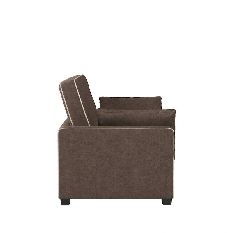 Canapé-lit convertible Queen – Futon multi-positions avec coussins capitonnés