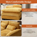 Grand canapé d'angle en U – Tissu chenille, double méridienne, capacité 363 kg, 281 cm