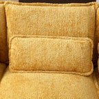 Grand canapé d'angle en U – Tissu chenille, double méridienne, capacité 363 kg, 281 cm