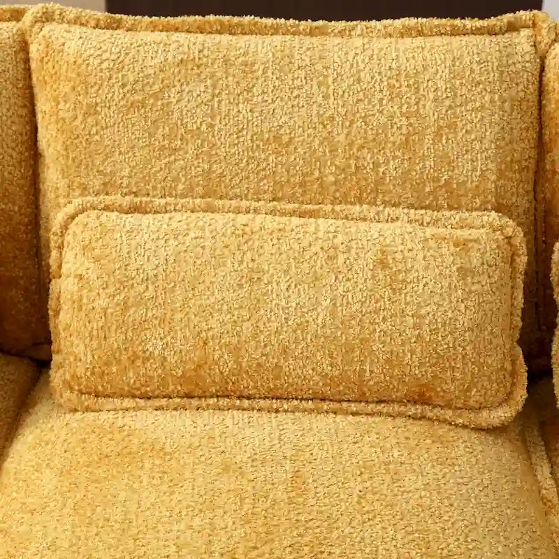 Grand canapé d'angle en U – Tissu chenille, double méridienne, capacité 363 kg, 281 cm