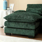 Grand canapé d'angle en U – Tissu chenille, double méridienne, capacité 363 kg, 281 cm
