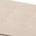Banc capitonné Mid-Century – Tissu polyester, cadre en bois d'hévéa, 137 cm L x 45 cm H