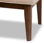 Banc capitonné Mid-Century – Tissu polyester, cadre en bois d'hévéa, 137 cm L x 45 cm H