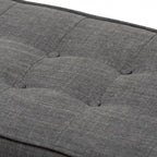 Banc capitonné Mid-Century – Tissu polyester, cadre en bois d'hévéa, 137 cm L x 45 cm H