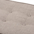Banc capitonné Mid-Century – Tissu polyester, cadre en bois d'hévéa, 137 cm L x 45 cm H