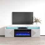 Meuble TV moderne 63" avec cheminée électrique murale Giza EF