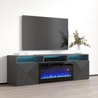 Meuble TV moderne 63" avec cheminée électrique murale Giza EF