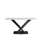 Table à manger rectangulaire moderne blanche de 160 cm