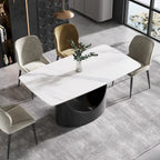 Table à manger rectangulaire moderne blanche de 160 cm