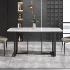 Table à manger rectangulaire moderne blanche de 160 cm