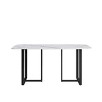 Table à manger rectangulaire moderne blanche de 160 cm