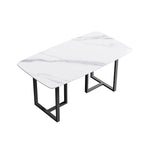 Table à manger rectangulaire moderne blanche de 160 cm