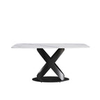 Table à manger rectangulaire moderne blanche de 160 cm