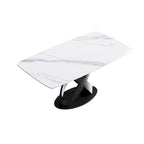 Table à manger rectangulaire moderne blanche de 160 cm