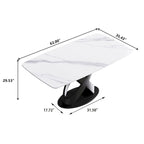 Table à manger rectangulaire moderne blanche de 160 cm