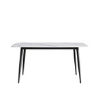 Table à manger rectangulaire moderne blanche de 160 cm