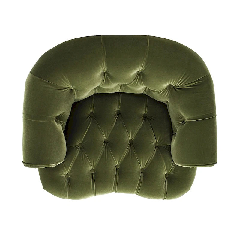 Fauteuil d'appoint capitonné – Cadre en bois massif, Clous décoratifs, 107 larg. x 96,5 prof. x 80 haut. cm, Capacité de 136 kg
