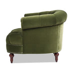 Fauteuil d'appoint capitonné – Cadre en bois massif, Clous décoratifs, 107 larg. x 96,5 prof. x 80 haut. cm, Capacité de 136 kg