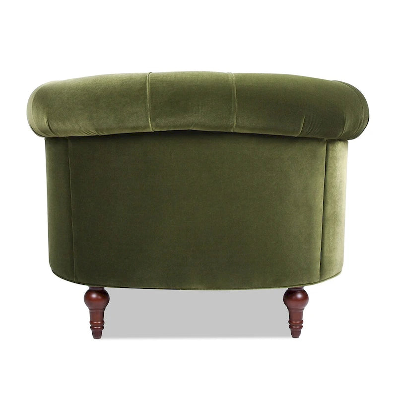 Fauteuil d'appoint capitonné – Cadre en bois massif, Clous décoratifs, 107 larg. x 96,5 prof. x 80 haut. cm, Capacité de 136 kg