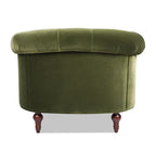 Fauteuil d'appoint capitonné – Cadre en bois massif, Clous décoratifs, 107 larg. x 96,5 prof. x 80 haut. cm, Capacité de 136 kg