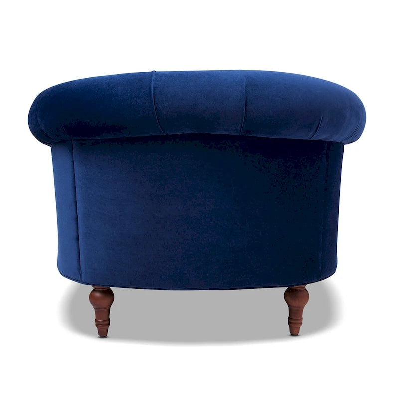 Fauteuil d'appoint capitonné – Cadre en bois massif, Clous décoratifs, 107 larg. x 96,5 prof. x 80 haut. cm, Capacité de 136 kg