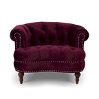 Fauteuil d'appoint capitonné – Cadre en bois massif, Clous décoratifs, 107 larg. x 96,5 prof. x 80 haut. cm, Capacité de 136 kg