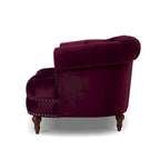 Fauteuil d'appoint capitonné – Cadre en bois massif, Clous décoratifs, 107 larg. x 96,5 prof. x 80 haut. cm, Capacité de 136 kg