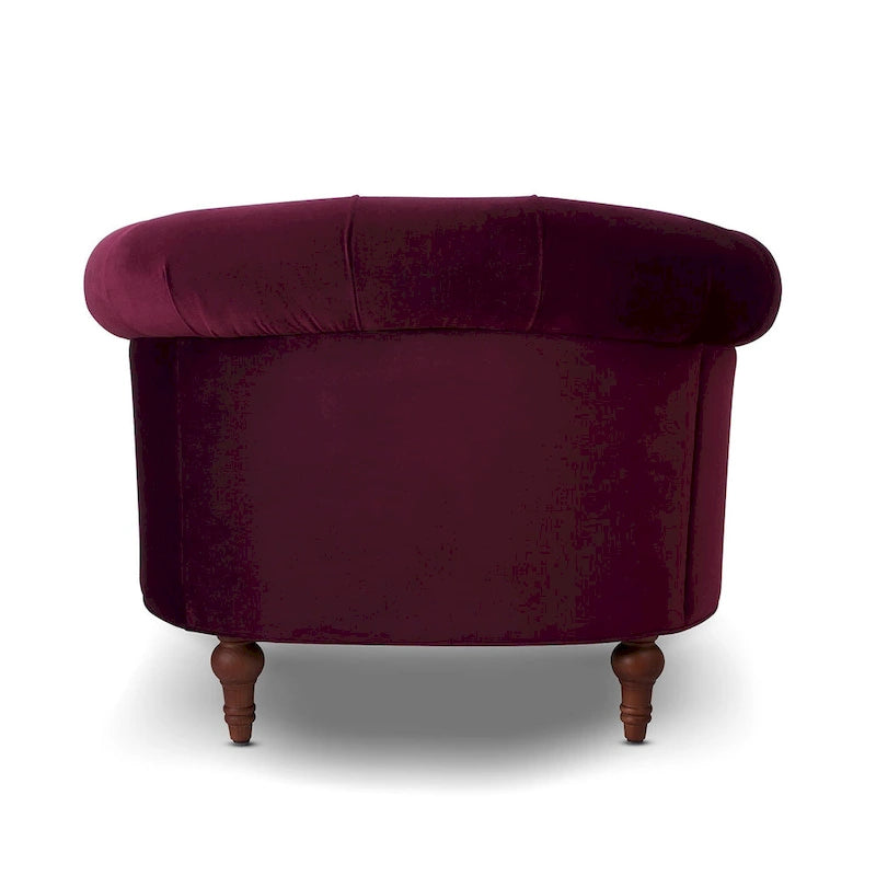 Fauteuil d'appoint capitonné – Cadre en bois massif, Clous décoratifs, 107 larg. x 96,5 prof. x 80 haut. cm, Capacité de 136 kg