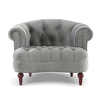 Fauteuil d'appoint capitonné – Cadre en bois massif, Clous décoratifs, 107 larg. x 96,5 prof. x 80 haut. cm, Capacité de 136 kg