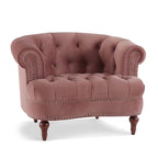 Fauteuil d'appoint capitonné – Cadre en bois massif, Clous décoratifs, 107 larg. x 96,5 prof. x 80 haut. cm, Capacité de 136 kg