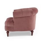 Fauteuil d'appoint capitonné – Cadre en bois massif, Clous décoratifs, 107 larg. x 96,5 prof. x 80 haut. cm, Capacité de 136 kg