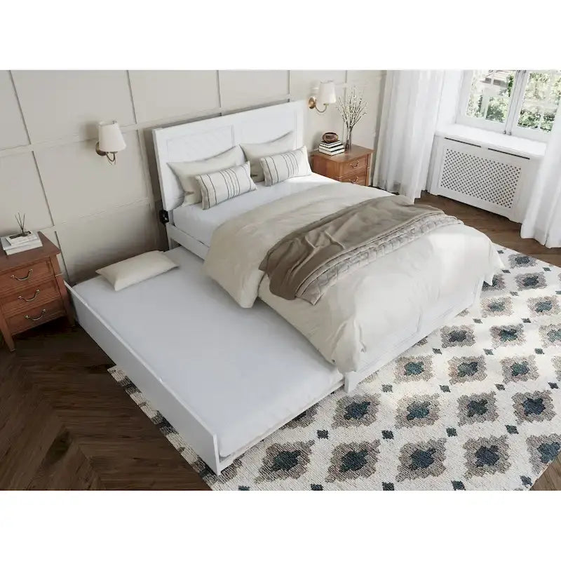 Lit plateforme complet Canyon avec pied de lit assorti et lit gigogne complet
