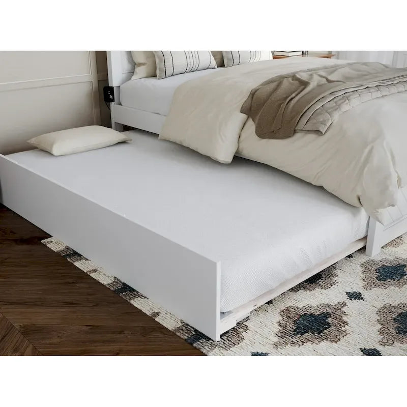 Lit plateforme complet Canyon avec pied de lit assorti et lit gigogne complet