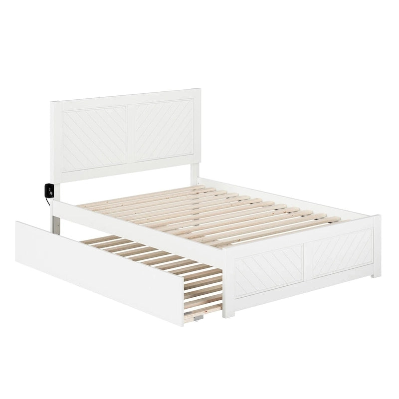Lit plateforme complet Canyon avec pied de lit assorti et lit gigogne complet