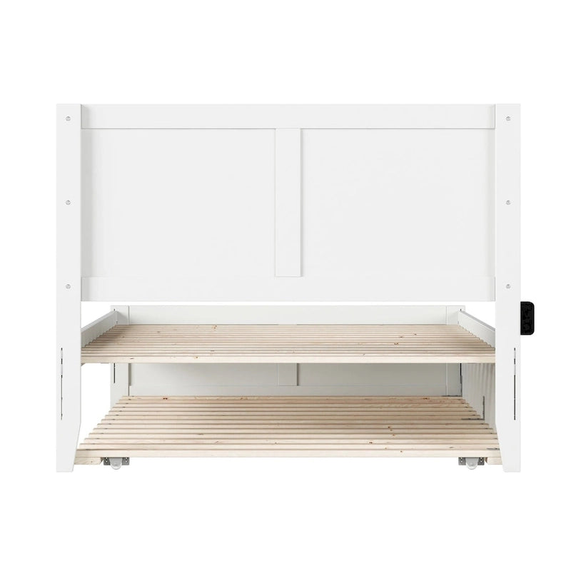 Lit plateforme complet Canyon avec pied de lit assorti et lit gigogne complet