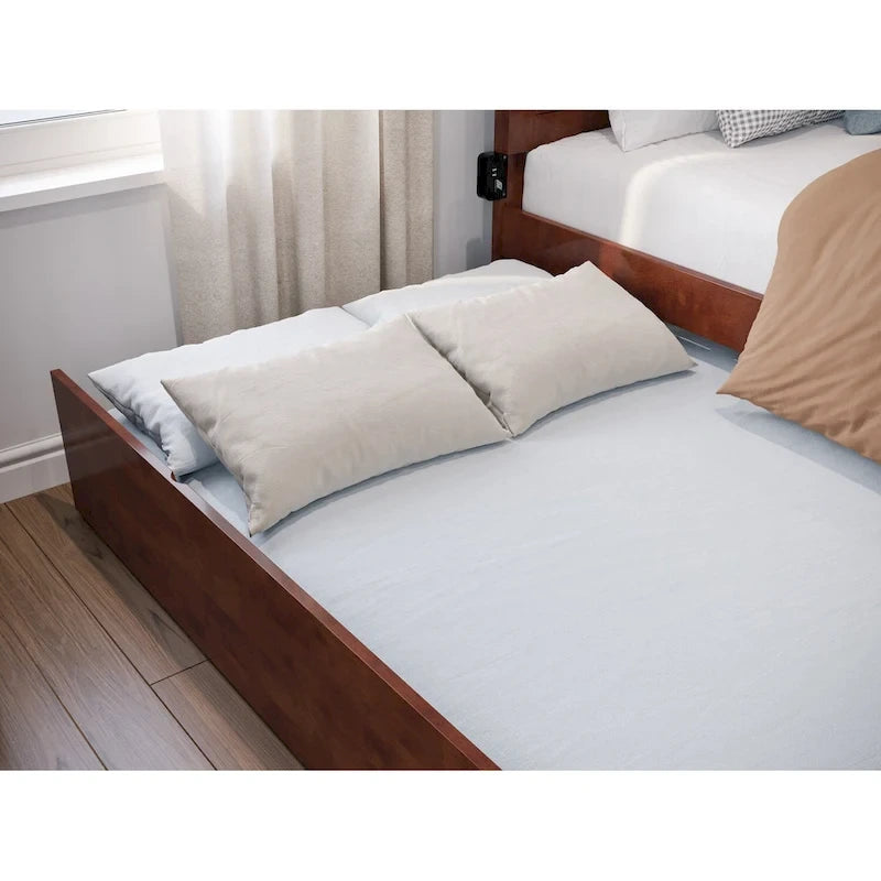 Lit plateforme complet Canyon avec pied de lit assorti et lit gigogne complet